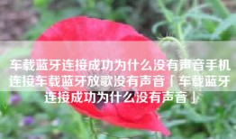 车载蓝牙连接成功为什么没有声音手机连接车载蓝牙放歌没有声音「车载蓝牙连接成功为什么没有声音」