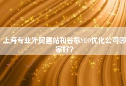 上海专业外贸建站和谷歌SEO优化公司哪家好？