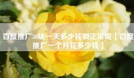 百度推广50块一天多少钱啊正常呢【百度推广一个月花多少钱】