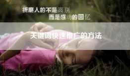 关键词快速推广的方法