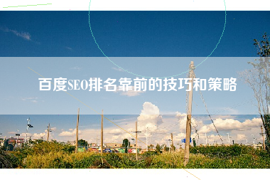 百度SEO排名靠前的技巧和策略