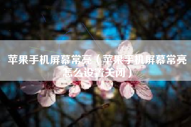 苹果手机屏幕常亮（苹果手机屏幕常亮怎么设置关闭）
